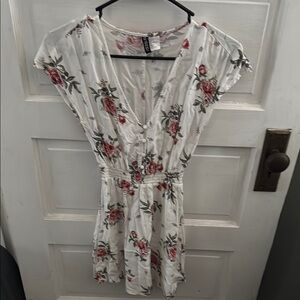 Divided Floral V-Neck Dress